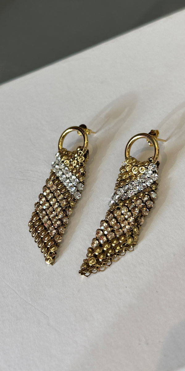 Swarovski gold hot sale mesh earrings