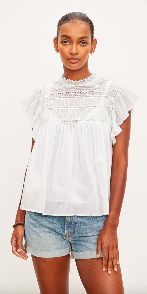 Cotton deals ruffle blouse