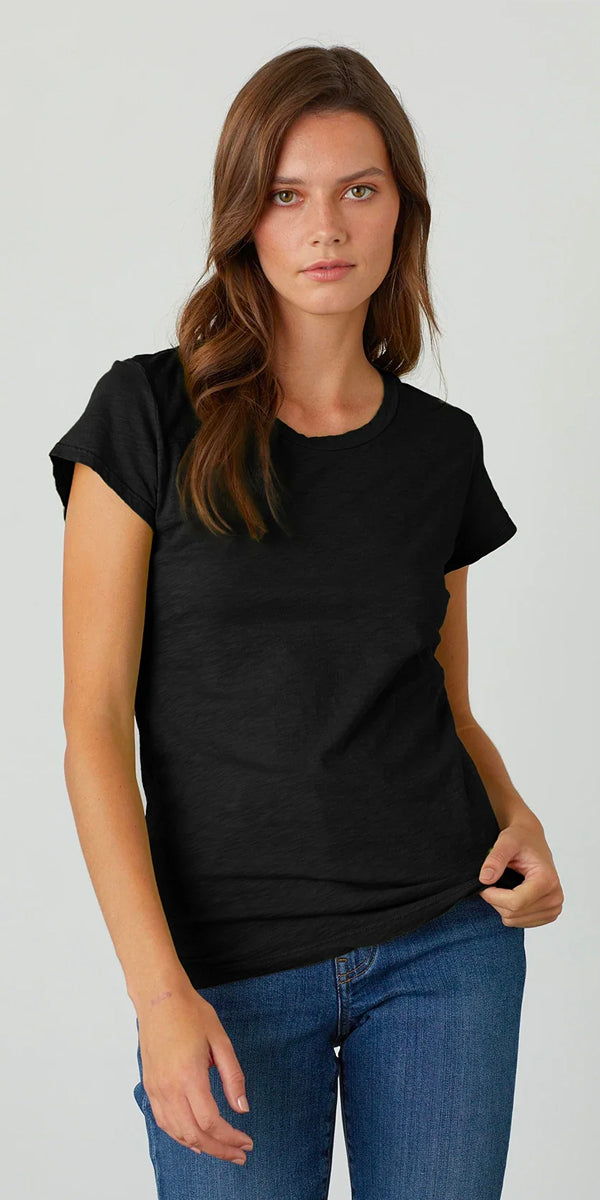 Women's Fav Crew Neck Cotton Tee in Black