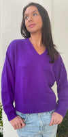 C-Rush Cashmere Malibu V-Neck Jumper in Indigo