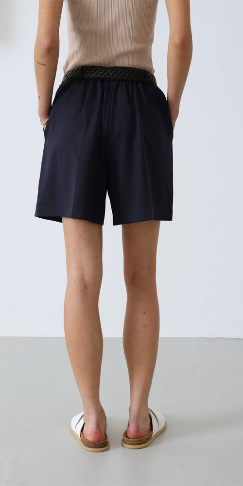 Mother of Pearl Bryce Tailored Shorts in Indigo