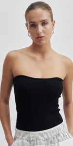 Second Female Como Strapless Knit Top