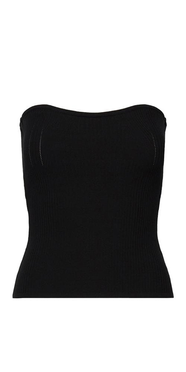 Second Female Como Strapless Knit Top