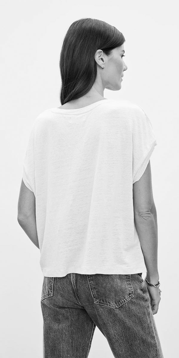 Velvet Hudson Crew Neck Linen T-Shirt