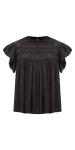 Velvet Inessa Lace Cotton Ruffle Blouse