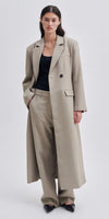 Second Female Long Blazer Coat in Roasted Cashew