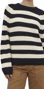 Velvet Ollie Chunky Cotton Knit Striped Sweater