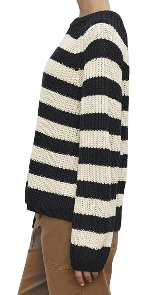 Velvet Ollie Chunky Cotton Knit Striped Sweater