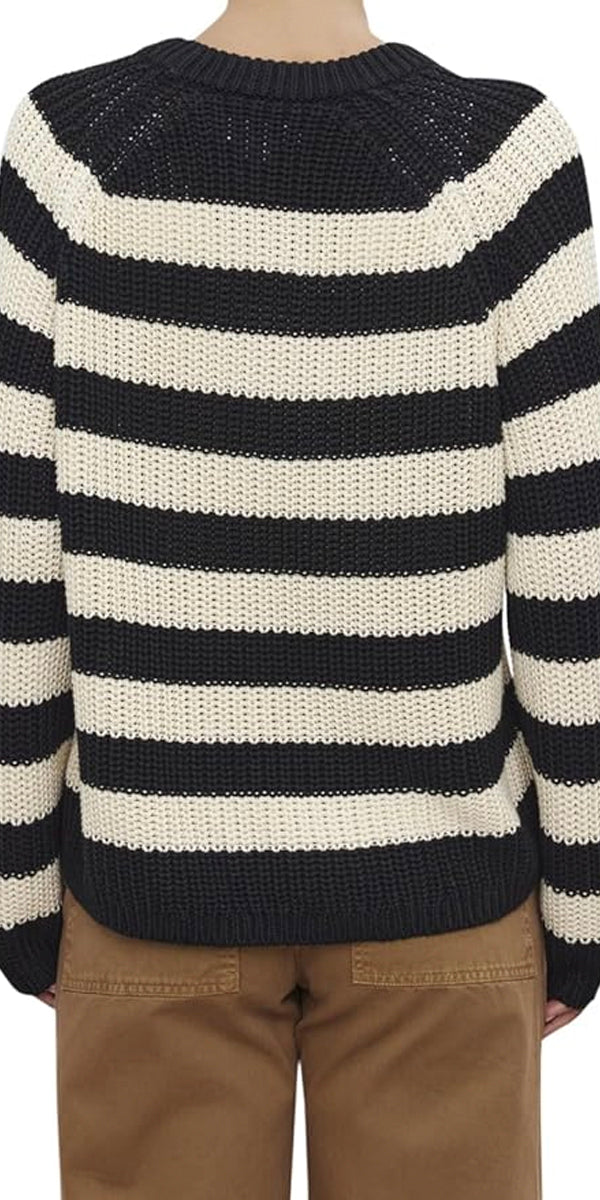 Velvet Ollie Chunky Cotton Knit Striped Sweater