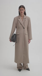 Second Female Long Blazer Coat in Roasted Cashew