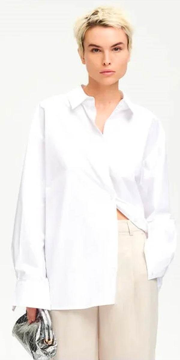 Gestuz Viani Cotton Poplin Shirt in White