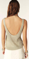 ba&sh Zak Ribbed Knit Tank Top in Light Gold